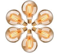 EXTRASTAR Ampoules LED Edison Vintage G95 E27, Blanc Chaud 2200K, Ampoule Rétro à Filament, 6W Equivalent à 54W, Non-Dimmable, Lot de 6