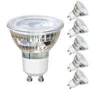 EXTRASTAR Ampoules LED GU10, 5W équivalent ampoule traditionnelle 60W, 425 Lumens Blanc Chaud 6500K, Ampoules Spot LED GU10 en Verre, 38° Angle de faisceau, Lot de 6