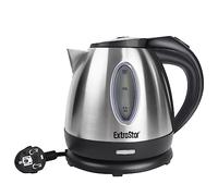 EXTRASTAR Bouilloire électrique 1,2L 1630 W en acier inoxydable, arrêt automatique, base de rotation à 360°, sans BPA, design exclusif