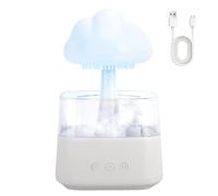 EXTRASTAR Humidificateur d'air 800ml avec 7 Couleurs, 3 Modes d‘éclairage, Diffuseur d’Huiles Essentielles avec Lampe Champignon, Nuage Détachable, Silencieux pour Chambre, Bureau, Salon(Blanc)