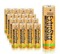 EXTRASTAR Lot de 16 Piles alcalines AA 1,5 V Performance - Paquet de 16