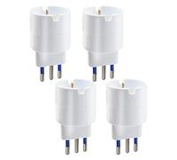 EXTRASTAR Lot de 4 adaptateurs Schuko vers 10 A, blanc, lot de 4