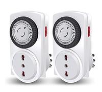 EXTRASTAR Minuterie mécanique pour usage extérieur, prise temporisée, minuterie de lumière extérieure, 3680 W max, lot de 2 (non étanche)