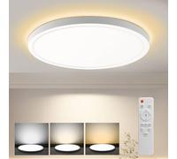 EXTRASTAR Plafonnier LED Dimmable 24W 3000K-6500K, 2200LM avec Télécommande, Ø29cm Rond Lampe Plafond pour Salon, Balcon, Chambre, Cuisine
