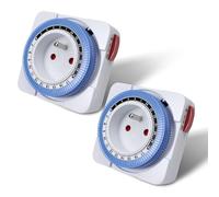 Extrastar Programmateur Prise Electrique Mécanique, Timer Prise Programmable 24 Heures, Prise Minuterie D'intervalle De 15 Minutes, Minuterie de Cycle Quotidien, Prise Programmateur Mécanique 3680W