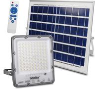 EXTRASTAR Projecteur LED solaire 200 W avec télécommande, lumière blanche froide 6 500 K, 20 000 lm, étanche IP67, adapté pour l'extérieur, jardin, cour