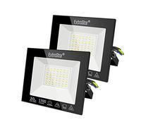 EXTRASTAR Projecteurs LED Extérieur 20W, IP65 Etanche, 1700LM, Spot LED Extérieur, 6500K Blanc Froid, Eclairage de Sécurité, pour Jardin Terrasse Garage Patio Grange Cour, Lot de 2