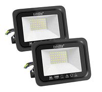 EXTRASTAR Projecteurs LED Extérieur 30W, IP65 Etanche, 2400LM, Spot LED Extérieur, 6500K Blanc Froid, Eclairage de Sécurité, pour Jardin Terrasse Garage Patio Grange Cour, Lot de 2