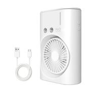EXTRASTAR Ventilateur brumisateur portable, ventilateur à recharge USB avec réservoir d'eau, éclairage RGB, réservoir de 280 ml, idéal pour le bureau, les voyages et les activités de plei