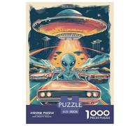 Extraterrestres en Graffiti Puzzle 1000 Pièces OVNI Puzzles Jeu D'Intelligence Décoration Intérieure en Carton 100% Recyclé pour Adultes Adolescents Et Enfants 38x26cm/1000pcs