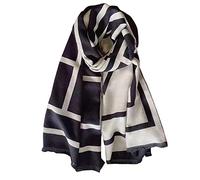 EXTREE Écharpe pashmina soyeuse pour femme pour robe de soirée, écharpe de cheval, couverture ouverte sur le devant, Série 7-noir, Medium