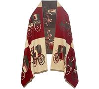 EXTREE Écharpes pashmina pour femme Châle pour robes de soirée Grande cape de poncho d'hiver Rouge vin M