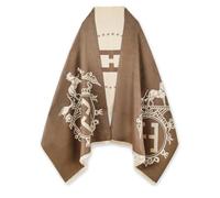 EXTREE Écharpes pashmina soyeuses pour femme - Couverture de soirée ouverte sur le devant, ABL - Marron, Medium