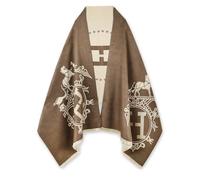 EXTREE Écharpes pour femme, pashmina, écharpe soyeuse, châle enveloppant, couverture de soirée, poncho ouvert, cape, A001-marron, 1