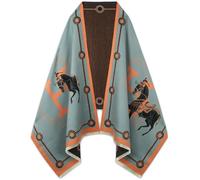 EXTREE Scarfs for Women Pashmina Silky Shawl Wrap for Evening Dressing Blanket Open Front Poncho Cape