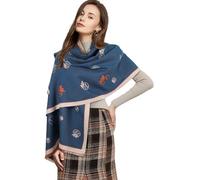 EXTREE Winter Wearable Blanket Scarfs Foulard, Série 3-Bleu, M Femmes