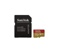 Sandisk extreme 64gb microsdxc memory card for action cameras & drones with a2 app performance up to 160mb/s, class 10, u3, v30 G