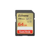 SanDisk Carte mémoire SDXC Extreme 64 Go – 170/80 Mo/s UHS‑I Class 10 U3 V30