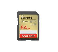 SanDisk Carte mémoire SDXC Extreme 64 Go – 170/80 Mo/s UHS‑I Class 10 U3 V30