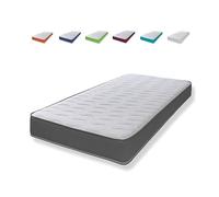 eXtreme comfort ltd Essentials Grey Cooltouch Wave & Colours Matelas Hybride en Mousse à mémoire de Forme et Ressorts ensachés 18 cm de Profondeur, Polyester, Gris, 2ft6 Small Single 75cm x 190cm