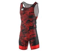Extreme Hobby Justaucorps de Lutte pour Enfants Havoc - Tenue de Lutte Professionnelle, Maillot de Lutte, Singlet de Lutte pour Enfants, Couleur: Rouge, Taille: 152