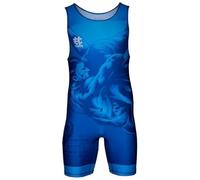 Extreme Hobby Justaucorps de Lutte pour Enfants Wrestling - Tenue de Lutte Professionnelle, Maillot de Lutte, Singlet de Lutte pour Enfants, Couleur: Bleu, Taille: 128