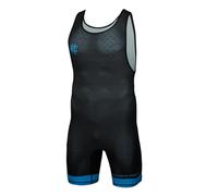Extreme Hobby Justaucorps de Lutte pour Hommes Black Armour Combinaison de Lutte Professionnelle, vêtement de Lutte, Singlet de Lutte pour Hommes, Couleur: Bleu, Taille: M