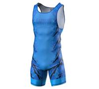 Extreme Hobby Justaucorps de Lutte pour Hommes Black Panther Combinaison de Lutte Professionnelle, vêtement de Lutte, Singlet de Lutte pour Hommes, Couleur: Bleu, Taille: S