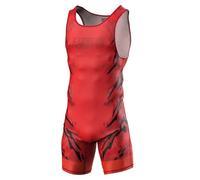 Extreme Hobby Justaucorps de Lutte pour Hommes Black Panther Combinaison de Lutte Professionnelle, vêtement de Lutte, Singlet de Lutte pour Hommes, Couleur: Rouge, Taille: S