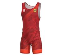 Extreme Hobby Justaucorps de Lutte pour Hommes de l’équipe Nationale d’Allemagne Combinaison de Lutte Professionnelle, vêtement de Lutte, Singlet de Lutte pour Hommes, Couleur: Rouge, Taille: 3XL