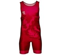 Extreme Hobby Justaucorps de Lutte pour Hommes Wrestling Combinaison de Lutte Professionnelle, vêtement de Lutte, Singlet de Lutte pour Hommes, Couleur: Rouge, Taille: L