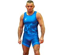 Extreme Hobby Justaucorps de Lutte pour Hommes Wrestling Combinaison de Lutte Professionnelle, vêtement de Lutte, Singlet de Lutte pour Hommes, Couleur: Bleu, Taille: 3XL