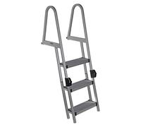 Extreme Max 3005.5284 Échelle de Ponton et Quai en Aluminium Robuste avec marches Pliables de 40 cm de Large - 3 marches, capacité de Poids de 136 kg