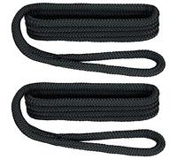 Extreme Max 3006.2165 Boattector 3/20,3 cm X 6 'Premium Double Tresse en Nylon Fender Ligne Paire, Blanc et doré