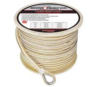 Extreme Max 3006.2267 BoatTector Premium Double Braid Nylon Anchor Line with Thimble - 1/2" x 300', White & Gold
