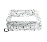 Extreme Max 3006.2505 BoatTector Corde d'ancrage en Nylon Double Tresse avec dé à Coudre, 0,95 cm x 76 m, Blanc avec Traceur Bleu