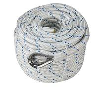 Extreme Max 3006.2532 BoatTector Double Braid Nylon Anchor Line with Thimble - 5/8" x 200', White with Blue Tracer