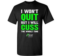Extreme Muddin I Won't Quit But I'll Cuss The Whole Time on a Black T Shirt Manches Courtes(XX-Large)