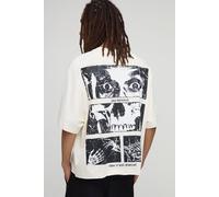 Extreme Oversized Boxy Gothic Washed Distressed Heavyweight T-Shirt homme - ecru - S, ecru