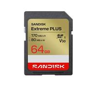 SanDisk Carte Mémoire SDXC Extreme PLUS 64GB V30 U3 UHS-I C10 170MB/s