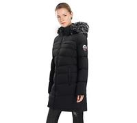 Extreme Pop Doudoune duvet femme à capuche en Duvet d'oie blanc pur Parka Jacket Coupe-vent imperméable à capuche Marque britannique dernière semaine de grosses ventes (L, Noire 3)