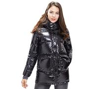 Extreme Pop Femme Parka Jacket Coupe-Vent imperméable à Capuche en Fausse Fourrure UK Brand (S, Noire 2)