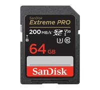 Carte SD SanDisk Extreme PRO 64Go SDXC UHS-I U3 V30 200MB/s 4K Ultra HD