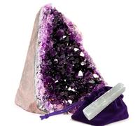 Extreme Rocks & Fossils 1,6 à 2 kg, grands grappes de cristaux de géode d'améthyste de qualité supérieure A+ - Chaque pièce est unique et naturelle - Formations de cristal violet foncé - Baguette de