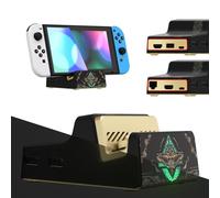 eXtremeRate AiryDocky DIY Kit, Coque de Remplacement pour Nintendo Switch Dock, Coque Redessinée Portable pour Dock Compatible avec Nintendo Switch & OLED Version, Totem of Kingdom Noir