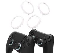 eXtremeRate Anneaux Joystick pour ps5,Accessoires de Remplacement pour ps5 Luna Coque,Anneaux Décoratifs Octogonaux Redessinés pour ps4 Ghost Coque-Blanc