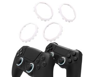 eXtremeRate Anneaux Joystick pour ps5,Accessoires de Remplacement pour ps5 Luna Coque,Anneaux Décoratifs Octogonaux Redessinés pour ps4 Ghost Coque-Blanc