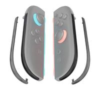 eXtremeRate Bandes Décoratives de Remplacement pour Switch Joycon 2,Coque Décorative Latérale pour Nintendo Switch 2 Joycon Façade DIY Strips avec Outil - Noir Transparent