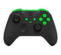 eXtremeRate Bouton de Remplacement pour Xbox One Elite Series 2 Manette, Trigger LB RB LT RT Bumpers ABXY Start Back Sync Buttons Customisé pour Xbox One Elite V2 Manette Modèle 1797, Chromé Vert