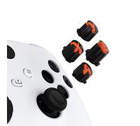 eXtremeRate Boutons ABXY pour Xbox Series X/S Manette, Boutons Tricolore avec Symbole Cassique ABXY pour Xbox One S/X, Elite V1/V2, Noir Clair avec Orange